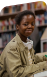 TechFasta student learning in modern library